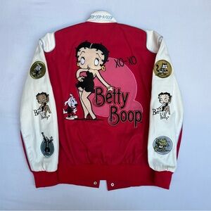 JH Design Vintage Betty Boop Embroidered Jacket Size M